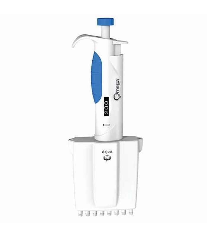 Argos Technologies 24501-21 Omega 8 Channel Mechanical Adjustable-Volume Pipette, 30 to 300 µL, 1/EA